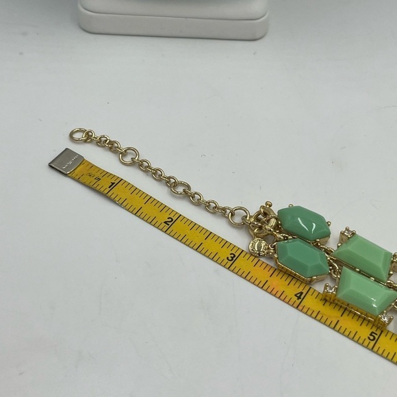 J. Crew Necklace Green Clear Rhinestone Gold Tone Statement Necklace‎ - Picture 8 of 14